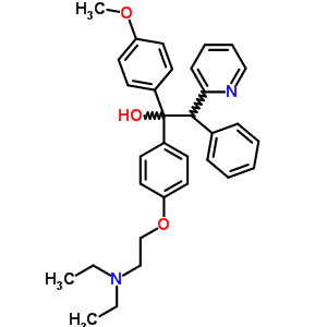 1-(4-Diethylaminoethoxyphenyl)-1-(4-methoxyphenyl)-2-phenyl-2-(2-pyridyl)ethanolStructure,56501-80-5Structure 1-(4-Diethylaminoethoxyphenyl)-1-(4-methoxyphenyl)-2-phenyl-2-(2-pyridyl)ethanol Structure,56501-80-5Structure