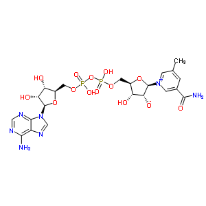 (2R,3R,4S,5R)-5-[[[[(2R,3S,4R,5R)-5-(6-氨基嘌呤-9-基)-3,4-二羥基四氫呋喃-2-基]甲氧基-羥基磷酰]氧基-羥基磷酰]氧基甲基]-2-(3-氨基甲酰-5-甲基吡啶-1-鎓-1-基)-4-羥基四氫呋喃-3-醇結構式_56541-76-5結構式