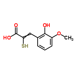 2-Propenoic acid,3-(2-hydroxy-3-methoxyphenyl)-2-mercapto-Structure,5740-39-6Structure 2-Propenoic acid,3-(2-hydroxy-3-methoxyphenyl)-2-mercapto- Structure,5740-39-6Structure