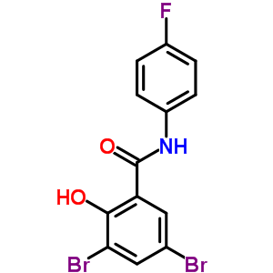 Benzamide, 3,5-dibromo-n-(4-fluorophenyl)-2-hydroxy-Structure,575-57-5Structure Benzamide, 3,5-dibromo-n-(4-fluorophenyl)-2-hydroxy- Structure,575-57-5Structure