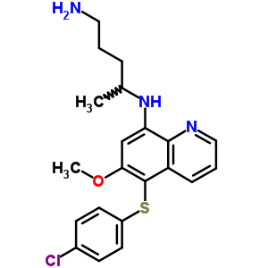 N-[5-(4-氯苯基)硫基-6-甲氧基-喹啉-8-基]戊烷-1,4-二胺結(jié)構(gòu)式_57514-38-2結(jié)構(gòu)式