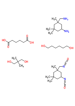 己二酸與 5-氨基-1,3,3-三甲基環(huán)己烷甲胺, 2,2-二甲基-1,3-丙烷二醇, 1,6-己二醇和 5-異氰酸-1-(異氰酸甲基)-1,3,3-三甲基環(huán)己烷聚合物結(jié)構(gòu)式_58043-05-3結(jié)構(gòu)式 己二酸與 5-氨基-1,3,3-三甲基環(huán)己烷甲胺, 2,2-二甲基-1,3-丙烷二醇, 1,6-己二醇和 5-異氰酸-1-(異氰酸甲基)-1,3,3-三甲基環(huán)己烷聚合物結(jié)構(gòu)式_58043-05-3結(jié)構(gòu)式