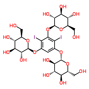1,3,5-Tris(beta-d-glucopyranosyloxy)-2,4-diiodobenzeneStructure,58163-18-1Structure 1,3,5-Tris(beta-d-glucopyranosyloxy)-2,4-diiodobenzene Structure,58163-18-1Structure