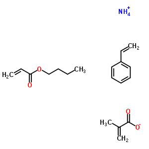 2-甲基-2-丙烯酸與丁基2-丙烯酸酯和苯乙烯的聚合物銨鹽結(jié)構(gòu)式_58479-10-0結(jié)構(gòu)式