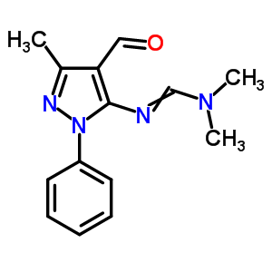 N-(4-甲?；?3-甲基-1-苯基-1H-吡唑-5-基)-N,N-二甲基亞氨基甲酰胺結(jié)構(gòu)式_58668-41-0結(jié)構(gòu)式