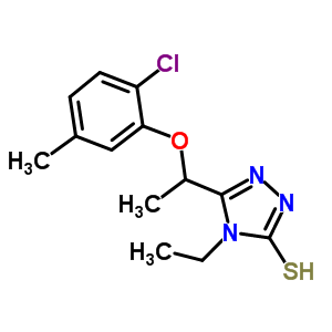 5-[1-(2-氯-5-甲基苯氧基)乙基]-4-乙基-4H-1,2,4-噻唑-3-硫醇結(jié)構(gòu)式_588692-06-2結(jié)構(gòu)式