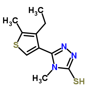 5-(4-乙基-5-甲基噻吩-3-基)-4-甲基-4H-1,2,4-噻唑-3-硫醇結(jié)構(gòu)式_590376-88-8結(jié)構(gòu)式
