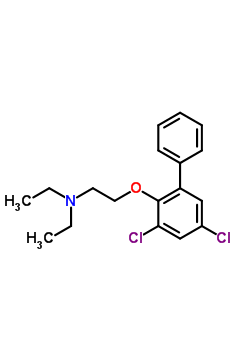 2-((3,5-二氯(1,1-聯(lián)苯)-2-基)氧基)-N,N-二乙基乙胺氫溴酸結構式_5957-22-2結構式