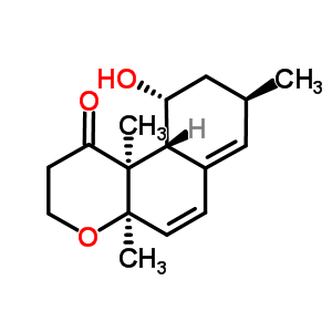 (4aS)-2,3,4a,8,9,10,10aβ,10b-八氫-10α-羥基-4aα,8β,10bα-三甲基-1H-萘并[2,1-b]吡喃-1-酮結(jié)構(gòu)式_59684-36-5結(jié)構(gòu)式