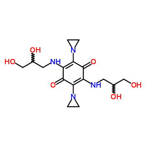 2,5-二氮雜環(huán)丙烷-1-基-3,6-二(2,3-二羥基丙基氨基)環(huán)己-2,5-二烯-1,4-二酮結構式_59886-55-4結構式