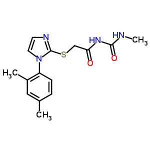 1-甲基-3-[[[1-(2,4-二甲苯基)-1H-咪唑-2-基]硫代]乙?；鵠脲結(jié)構(gòu)式_60176-55-8結(jié)構(gòu)式