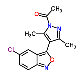 1-[4-(5-氯苯并[c]異噁唑-3-基)-3,5-二甲基-吡唑-1-基]乙酮結(jié)構(gòu)式_60354-20-3結(jié)構(gòu)式