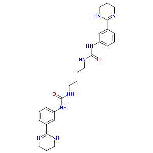 3-[3-(1,4,5,6-四氫嘧啶-2-基)苯基]-1-[4-[[3-(1,4,5,6-四氫嘧啶-2-基)苯基]氨基甲酰氨基]丁基]脲結構式_6056-08-2結構式