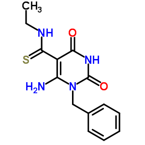 5-Pyrimidinecarbothioamide,6-amino-n-ethyl-1,2,3,4-tetrahydro-2,4-dioxo-1-(phenylmethyl)-Structure,60663-65-2Structure 5-Pyrimidinecarbothioamide,6-amino-n-ethyl-1,2,3,4-tetrahydro-2,4-dioxo-1-(phenylmethyl)- Structure,60663-65-2Structure