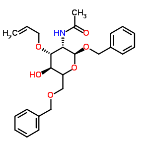 Benzyl 2-acetamido-3-o-allyl-6-o-benzyl-2-deoxy-alpha-d-glucopyranosideStructure,60920-82-3Structure Benzyl 2-acetamido-3-o-allyl-6-o-benzyl-2-deoxy-alpha-d-glucopyranoside Structure,60920-82-3Structure