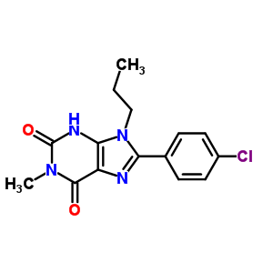 8-(4-Chlorophenyl)-1-methyl-9-propyl-3h-purine-2,6-dioneStructure,61080-35-1Structure 8-(4-Chlorophenyl)-1-methyl-9-propyl-3h-purine-2,6-dione Structure,61080-35-1Structure