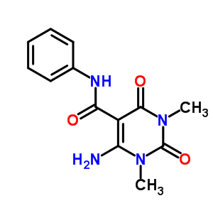 5-Pyrimidinecarboxamide,6-amino-1,2,3,4-tetrahydro-1,3-dimethyl-2,4-dioxo-n-phenyl-Structure,61317-83-7Structure 5-Pyrimidinecarboxamide,6-amino-1,2,3,4-tetrahydro-1,3-dimethyl-2,4-dioxo-n-phenyl- Structure,61317-83-7Structure