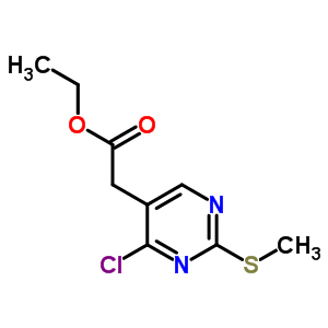 5-Pyrimidineacetic acid, 4-chloro-2-(methylthio)-, ethyl esterStructure,61727-34-2Structure 5-Pyrimidineacetic acid, 4-chloro-2-(methylthio)-, ethyl ester Structure,61727-34-2Structure
