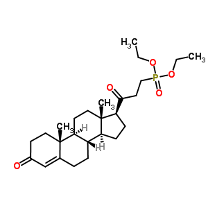 (8S,9s,10r,13r,14s,17s)-17-(3-二乙氧基膦丙?；?-10,13-二甲基-1,2,6,7,8,9,11,12,14,15,16,17-do十氫環(huán)戊并[a]菲-3-酮結(jié)構(gòu)式_6182-23-6結(jié)構(gòu)式