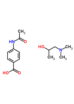 4-Acetamidobenzoic acid, compound with 1-(dimethylamino)propan-2-ol (1:1)Structure,61990-51-0Structure 4-Acetamidobenzoic acid, compound with 1-(dimethylamino)propan-2-ol (1:1) Structure,61990-51-0Structure