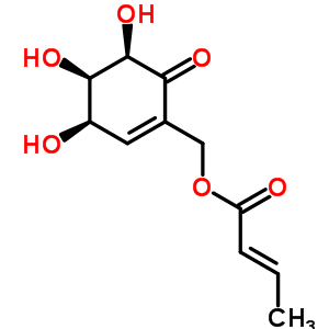 2-Crotonyloxymethyl-(4r,5r,6r)-4,5,6-trihydroxycyclohex-2-enoneStructure,62532-49-4Structure 2-Crotonyloxymethyl-(4r,5r,6r)-4,5,6-trihydroxycyclohex-2-enone Structure,62532-49-4Structure
