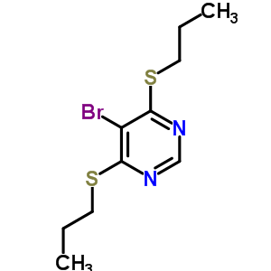 Pyrimidine, 5-bromo-4,6-bis(propylthio)-Structure,6310-03-8Structure Pyrimidine, 5-bromo-4,6-bis(propylthio)- Structure,6310-03-8Structure