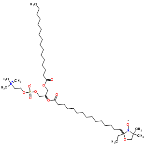 2-Ethyl-2-(20-hydroxy-24,24-dimethyl-15-oxo-17-(((1-oxohexadecyl)oxy)methyl)-16,19,21-trioxa-24-azonia-20-phosphapentacos-1-yl)-4,4-dimethyl-3-oxazolidinyloxy inner salt p-oxideStructure,63321-67-5Structure 2-Ethyl-2-(20-hydroxy-24,24-dimethyl-15-oxo-17-(((1-oxohexadecyl)oxy)methyl)-16,19,21-trioxa-24-azonia-20-phosphapentacos-1-yl)-4,4-dimethyl-3-oxazolidinyloxy inner salt p-oxide Structure,63321-67-5Structure