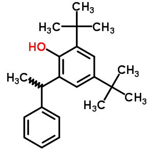 2,4-Bis(1,1-dimethylethyl)-6-(1-phenylethyl)phenolStructure,63428-98-8Structure 2,4-Bis(1,1-dimethylethyl)-6-(1-phenylethyl)phenol Structure,63428-98-8Structure