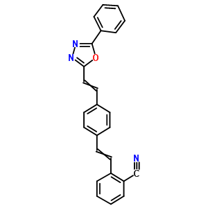 2-(2-(4-(2-(5-Phenyl-1,3,4-oxadiazol-2-yl)ethenyl)phenyl)ethenyl)-benzonitrileStructure,63443-08-3Structure 2-(2-(4-(2-(5-Phenyl-1,3,4-oxadiazol-2-yl)ethenyl)phenyl)ethenyl)-benzonitrile Structure,63443-08-3Structure