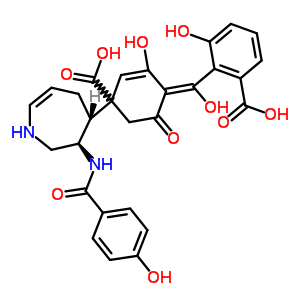 4-(2-羧基-6-羥基苯甲?；?-3,5-二羥基-苯甲酸 (3R,4R)-六氫-3-[(4-羥基苯甲?；?氨基]-1H-氮雜卓-4-基酯結(jié)構(gòu)式_63590-19-2結(jié)構(gòu)式