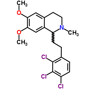 1,2,3,4-Tetrahydro-6,7-dimethoxy-2-methyl-1-(2,3,4-trichlorophenethyl)isoquinolineStructure,63937-61-1Structure 1,2,3,4-Tetrahydro-6,7-dimethoxy-2-methyl-1-(2,3,4-trichlorophenethyl)isoquinoline Structure,63937-61-1Structure