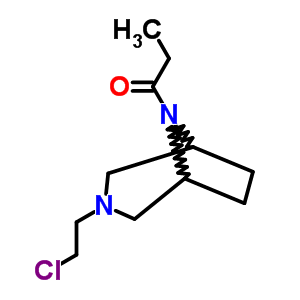 3-(2-氯乙基)-8-丙?；?3,8-二氮雜雙環(huán)[3.2.1]辛烷結(jié)構(gòu)式_63977-85-5結(jié)構(gòu)式