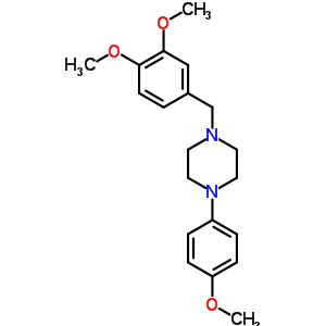 1-(3,4-Dimethoxybenzyl)-4-(4-methoxyphenyl)piperazineStructure,63978-35-8Structure 1-(3,4-Dimethoxybenzyl)-4-(4-methoxyphenyl)piperazine Structure,63978-35-8Structure