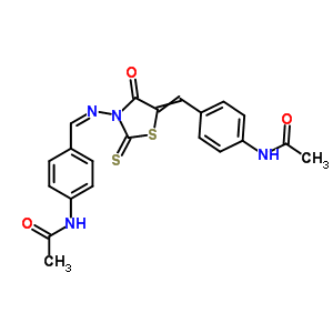 N-[4-[[3-[[[4-(乙?；被?苯基]亞甲基]氨基]-4-氧代-2-硫氧代噻唑啉-5-基]甲基]苯基]乙酰胺結構式_64058-89-5結構式
