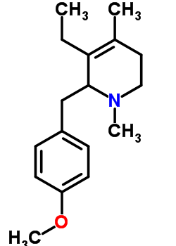 3-乙基-1,2,5,6-四氫-2-[(4-甲氧基苯基)甲基]-1,4-二甲基吡啶氫溴酸結構式_64088-86-4結構式