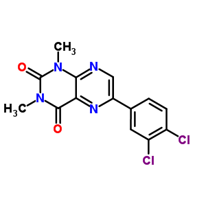 2,4(1H,3h)-pteridinedione,6-(3,4-dichlorophenyl)-1,3-dimethyl-Structure,64232-88-8Structure 2,4(1H,3h)-pteridinedione,6-(3,4-dichlorophenyl)-1,3-dimethyl- Structure,64232-88-8Structure