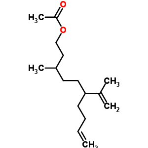 3-Methyl-6-isopropenyl-9-decen-1-ol acetateStructure,64309-03-1Structure 3-Methyl-6-isopropenyl-9-decen-1-ol acetate Structure,64309-03-1Structure