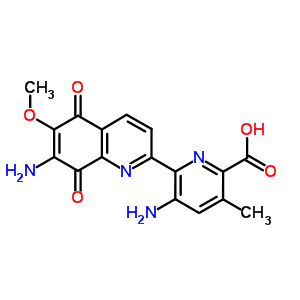 2-Pyridinecarboxylicacid,5-amino-6-(7-amino-5,8-dihydro-6-methoxy-5,8-dioxo-2-quinolinyl)-3-methyl-Structure,64463-27-0Structure 2-Pyridinecarboxylicacid,5-amino-6-(7-amino-5,8-dihydro-6-methoxy-5,8-dioxo-2-quinolinyl)-3-methyl- Structure,64463-27-0Structure