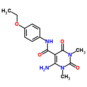 6-氨基-N-(4-乙氧基苯基)-1,2,3,4-四氫-1,3-二甲基-2,4-二氧代-5-嘧啶羧酰胺結構式_64467-24-9結構式