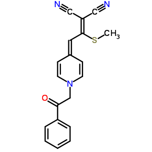 2-[1-(甲基硫代)-2-[1-(2-氧代-2-苯基乙基)-4(1H)-吡啶]亞乙基]-丙二腈結構式_64995-37-5結構式