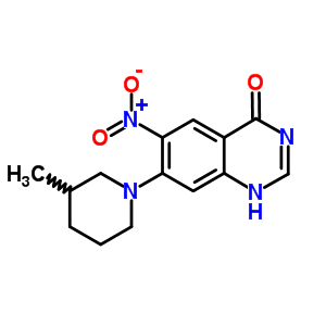 7-(3-Methyl-1-piperidyl)-6-nitro-1h-quinazolin-4-oneStructure,66234-54-6Structure 7-(3-Methyl-1-piperidyl)-6-nitro-1h-quinazolin-4-one Structure,66234-54-6Structure
