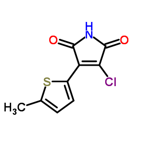 1H-pyrrole-2,5-dione,3-chloro-4-(5-methyl-2-thienyl)-Structure,66312-06-9Structure 1H-pyrrole-2,5-dione,3-chloro-4-(5-methyl-2-thienyl)- Structure,66312-06-9Structure