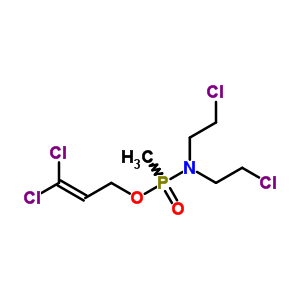 2-氯-N-(2-氯乙基)-N-(3,3-二氯-2-丙烯氧基-甲基-膦)乙胺結(jié)構(gòu)式_6650-93-7結(jié)構(gòu)式