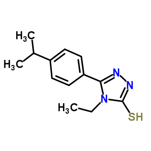 4-Ethyl-5-(4-isopropylphenyl)-4H-1,2,4-triazole-3-thiolStructure,669729-27-5Structure 4-Ethyl-5-(4-isopropylphenyl)-4H-1,2,4-triazole-3-thiol Structure,669729-27-5Structure