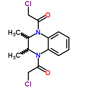 2-氯-1-[4-(2-氯乙?；?-2,3-二甲基-2,3-二氫喹噁啉-1-基]乙酮結(jié)構(gòu)式_6699-50-9結(jié)構(gòu)式