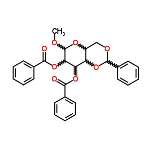 甲基-2,3-二-o-苯甲?；?4,6-o-亞芐基-alpha-d-吡喃葡萄糖苷結(jié)構(gòu)式_6748-91-0結(jié)構(gòu)式