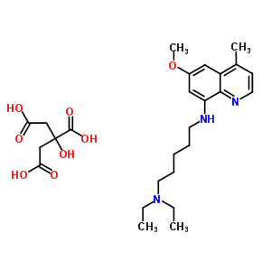 N,N-二乙基-N-(6-甲氧基-4-甲基-喹啉-8-基)戊烷-1,5-二胺結(jié)構(gòu)式_68219-15-8結(jié)構(gòu)式