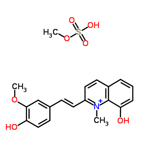 2-[(E)-2-(4-羥基-3-甲氧基-苯基)乙烯]-1-甲基-喹啉-8-醇結(jié)構(gòu)式_6964-64-3結(jié)構(gòu)式