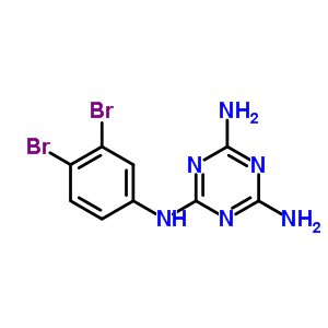 1,3,5-Triazine-2,4,6-triamine,n2-(3,4-dibromophenyl)-Structure,6972-10-7Structure 1,3,5-Triazine-2,4,6-triamine,n2-(3,4-dibromophenyl)- Structure,6972-10-7Structure