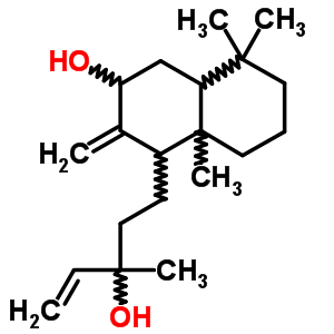 a-乙烯十氫-3-羥基-a,5,5,8a-四甲基-2-亞甲基-1-萘丙醇結(jié)構(gòu)式_69782-87-2結(jié)構(gòu)式